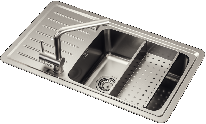 Детальное фото товара: ALVEUS GALEO 30 SAT 90 FI, мойка, нержавеющая сталь сатин (в комплекте с сифоном 1127251)