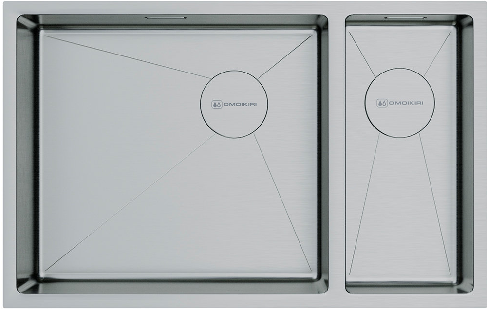 Фото товара: Omoikiri Taki 69-2-U/IF-IN-L Side, мойка, нержавеющая сталь, чаша слева