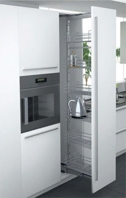 Фото товара: Sige Frontfix-B колонна выдвижная с 4-мя сетчатыми корзинами для высокого шкафа шириной 450 мм
