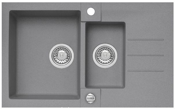 Фото товара: ALVEUS ROCK 70 GRANITAL CONCRETE-G81, мойка, гранит, серый (в комп.с сифоном 1105299)