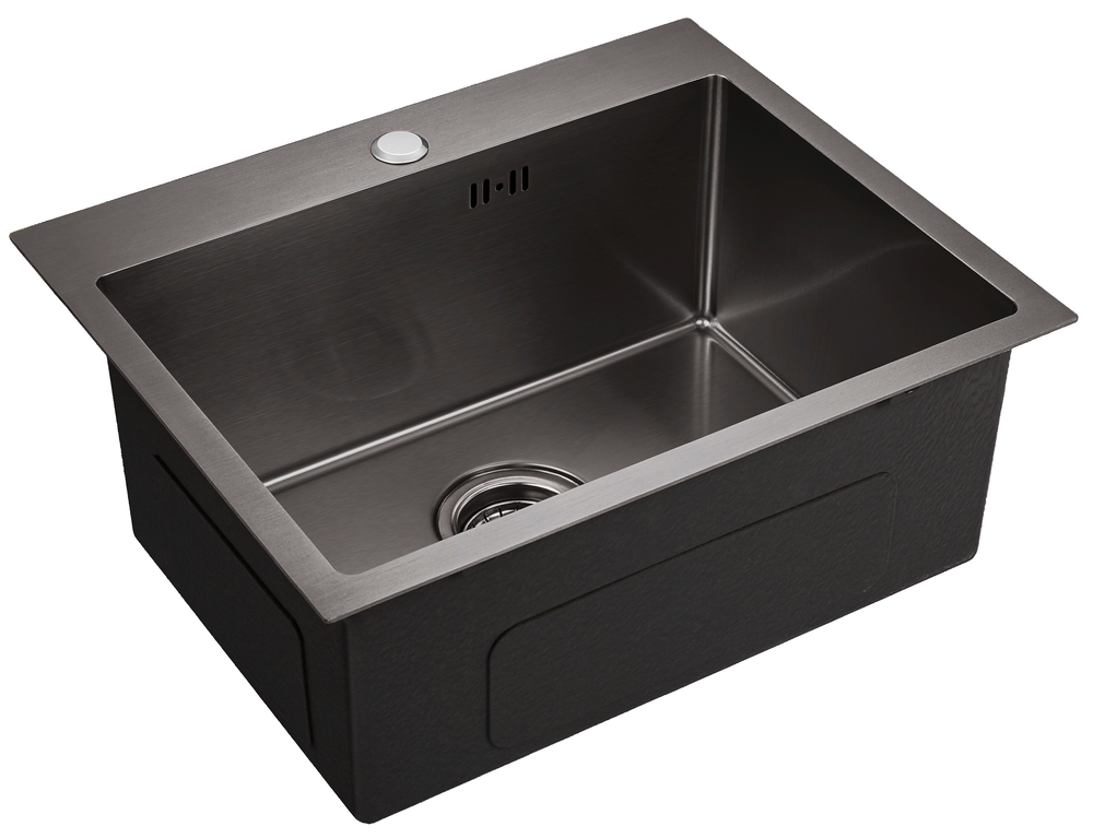 Emar EMB-115 PVD Nano Dark, мойка, нержавеющая сталь, вороненая сталь Фото товара: Emar EMB-115 PVD Nano Dark, мойка, нержавеющая сталь, вороненая сталь