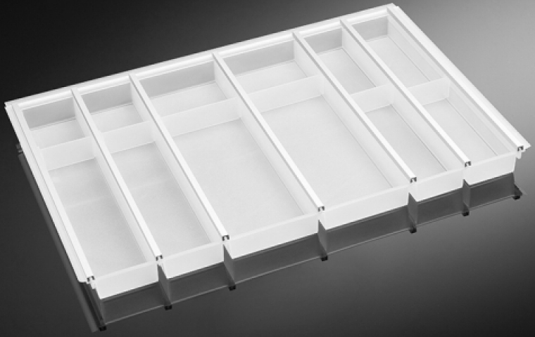 Фото товара: Ninka Cuisio Aqua 800, Legrabox Blum, лоток для столовых приборов, белый