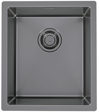 Детальное фото товара: ALVEUS QUADRIX MONARCH 20 ANTHRACITE, мойка, нерж. сталь, антрацит (в компл. с выпуском без сифона)