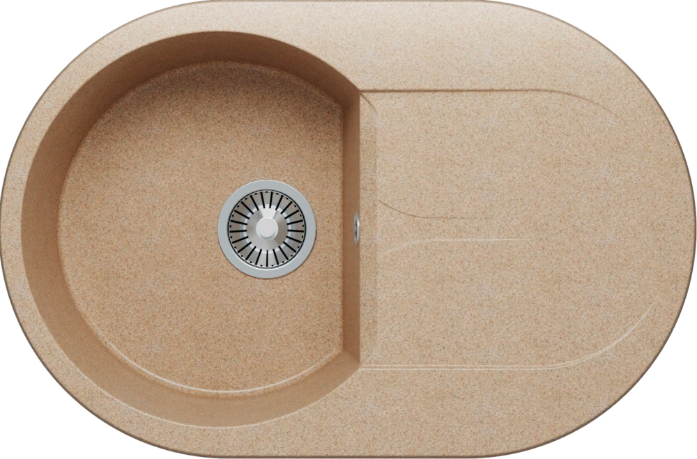 Фото товара: Polygran ATOL-760, мойка, мрамор, песочный 302