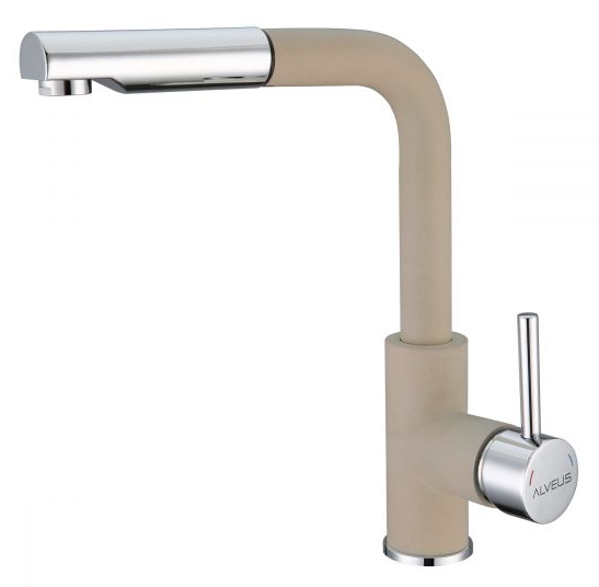 Фото товара: ALVEUS SIROS - P G55 BEIGE, смеситель, гранит, бежевый