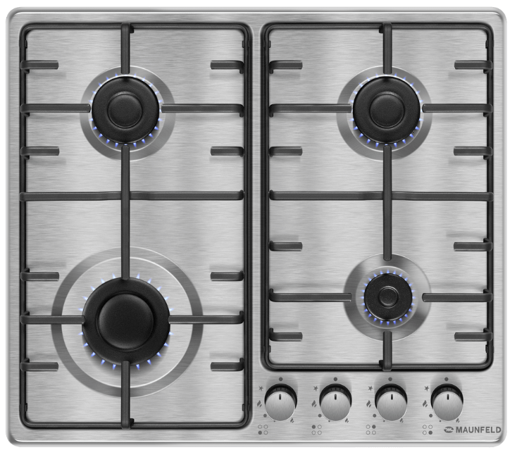 Maunfeld EGHS.64.3STS-ES Детальное фото товара: Maunfeld EGHS.64.3STS-ES газовая поверхность