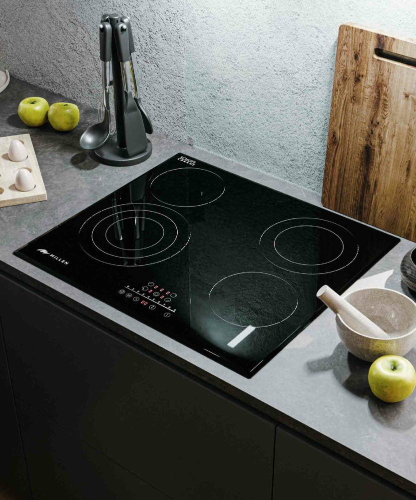 Детальное фото товара: MILLEN MEH 602 BL стеклокерамическая поверхность