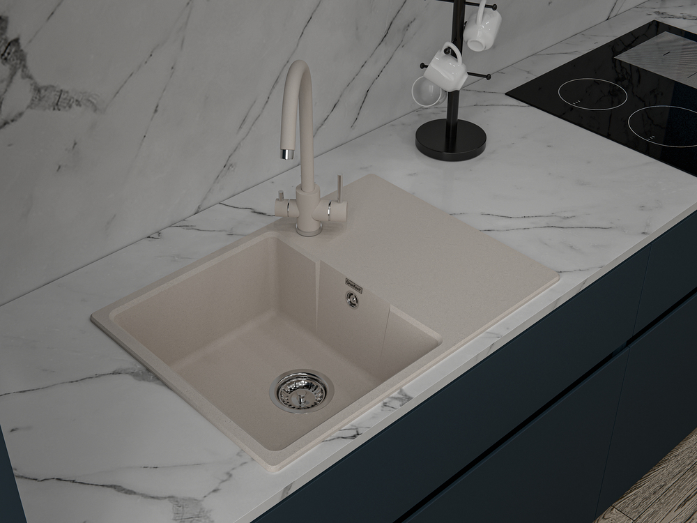 Детальное фото товара: GranFest URBAN 668L мойка, мрамор, песочный