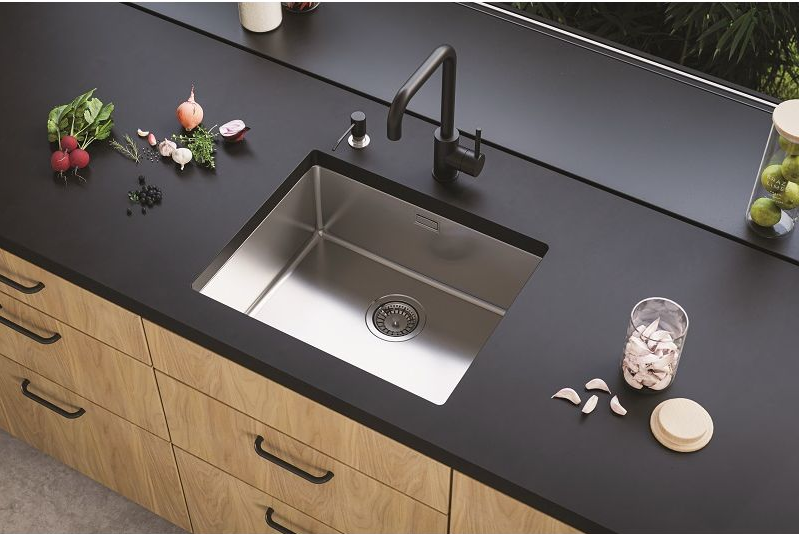 Детальное фото товара: ALVEUS KOMBINO 50 SAT-90, мойка, нержавеющая сталь сатин (в комплекте с сифоном 1130550)