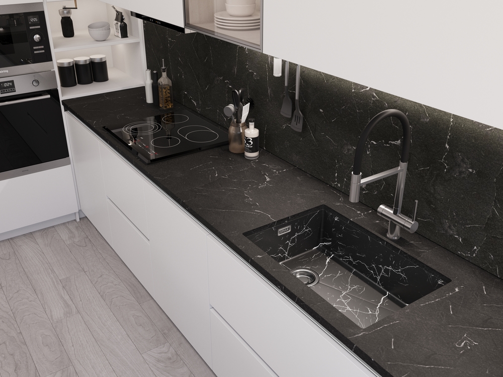 Детальное фото товара: Emar EMB-660(UN) Black Elegant, мойка, нержавеющая сталь, черный