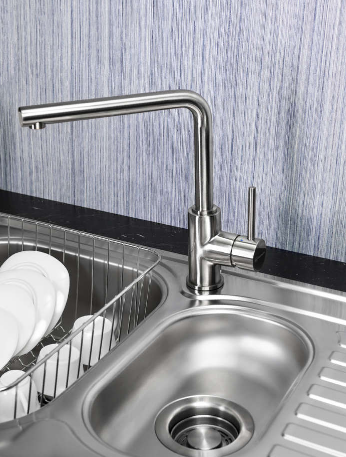 Детальное фото товара: Omoikiri Nakagawa-PL, смеситель, гранит, платина