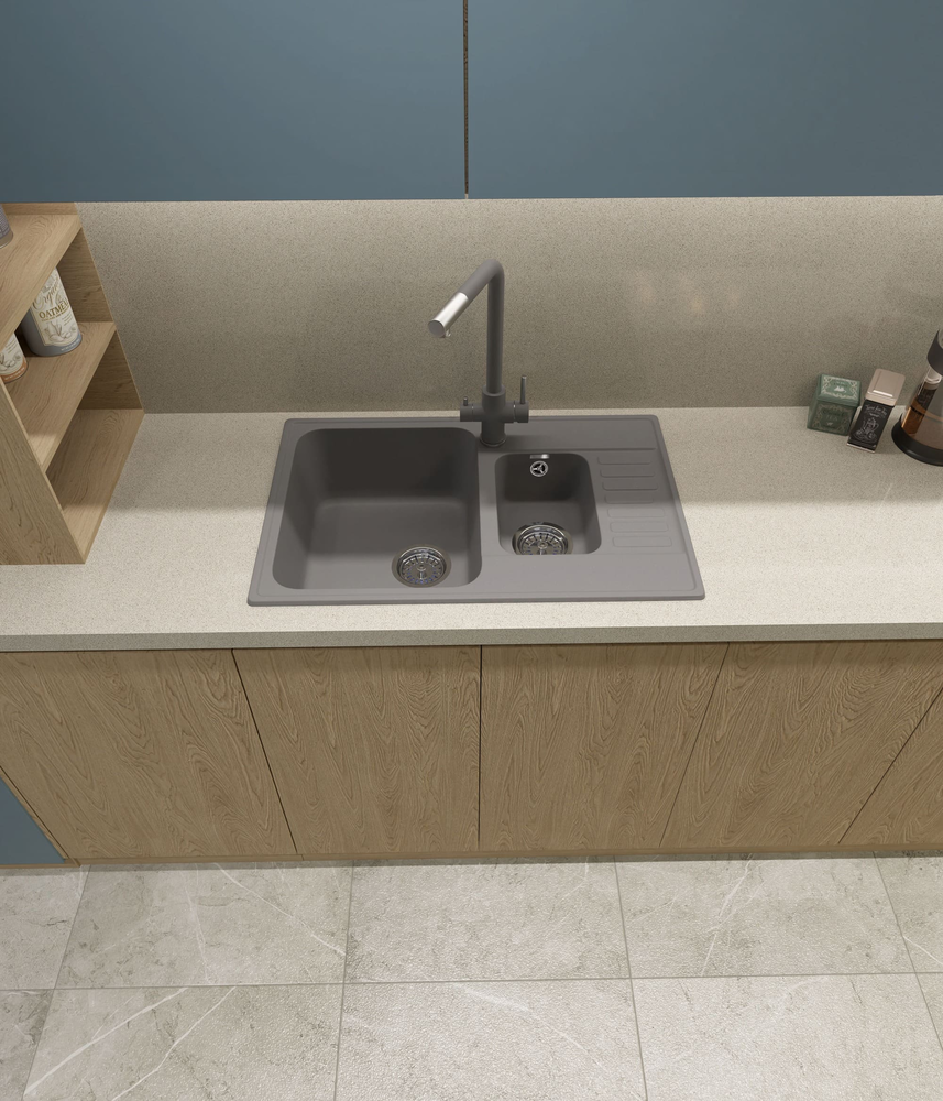 GranFest QUARZ GF-Z21K, мойка, гранит, темно-серый Детальное фото товара: GranFest QUARZ GF-Z21K, мойка, гранит, темно-серый