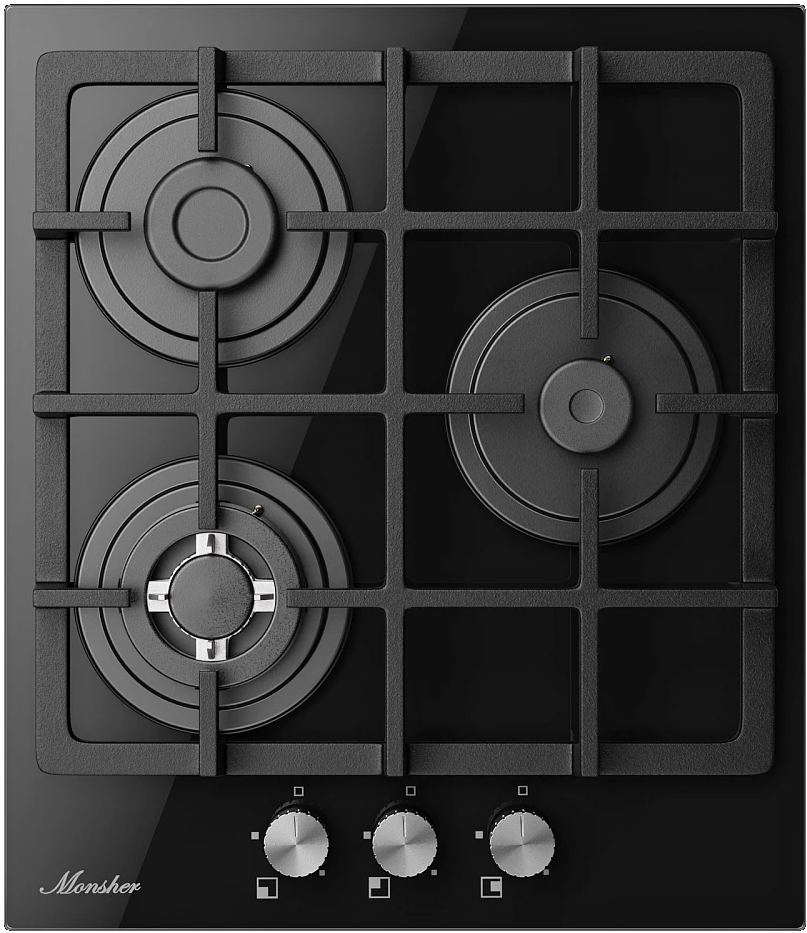 Monsher MGG 45 Noir Детальное фото товара: Monsher MGG 45 Noir газовая поверхность