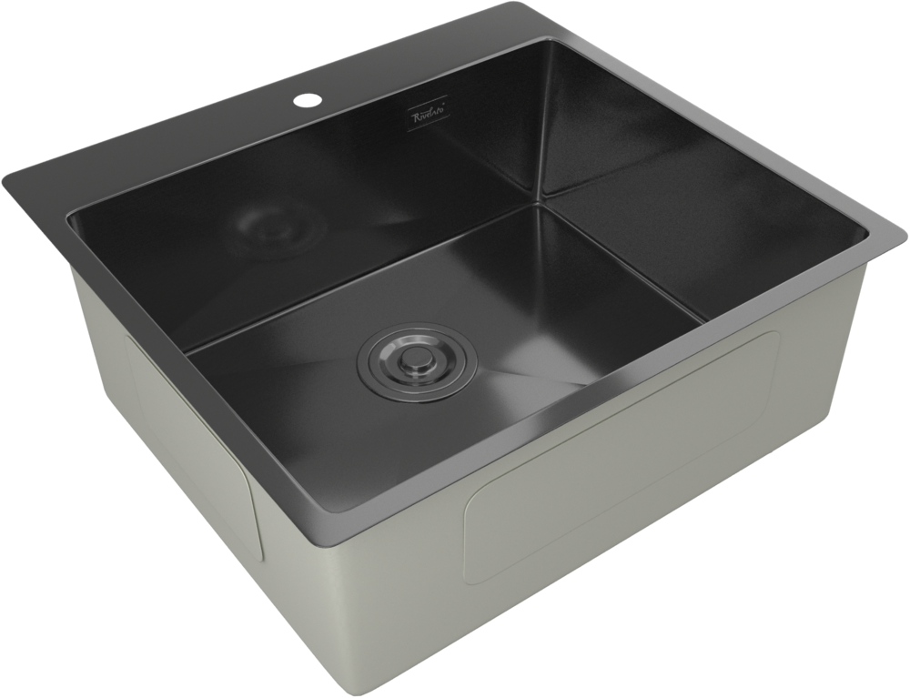 Детальное фото товара: Rivelato RINOX 5450 PVD black, мойка, нержавеющая сталь, черный