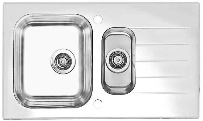 Фото товара: ALVEUS GLASSIX 20 RAL9005-90, мойка, нержавеющая сталь/стекло, белый (в компл.с сифон)