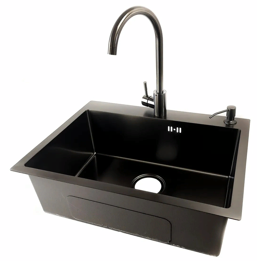 Фото товара: Emar EMB-119 PVD Nano Dark, мойка, нержавеющая сталь, вороненая сталь