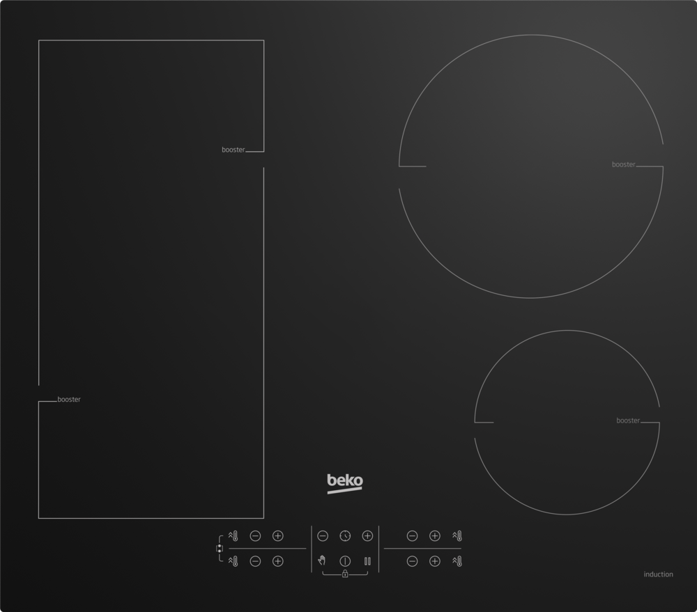 Фото товара: Beko BHI6420KFBB индукционная поверхность