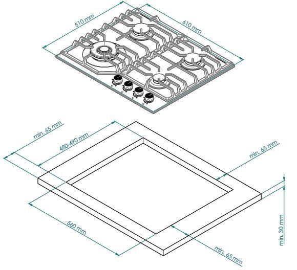 Детальное фото товара: Kuppersberg FS 610 C Bronze газовая поверхность
