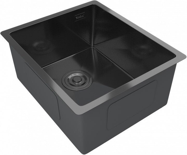 Детальное фото товара: Rivelato RINOX 3844 UN PVD black, мойка, нержавеющая сталь, черный