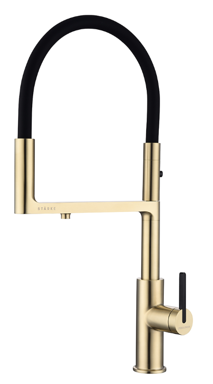 Фото товара: Paulmark TORNADO, смеситель, светлое брашированное золото