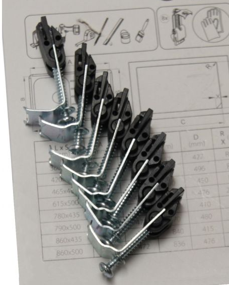 Фото товара: ALVEUS монтажный набор для врезных моек 8 клипс для столешниц 20-30 мм