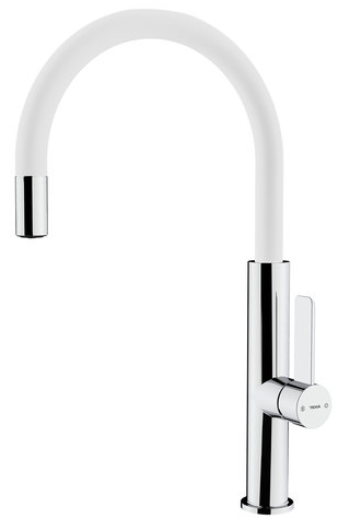 Фото товара: Teka FOT 995 WHITE, смеситель, хром/белая эмаль