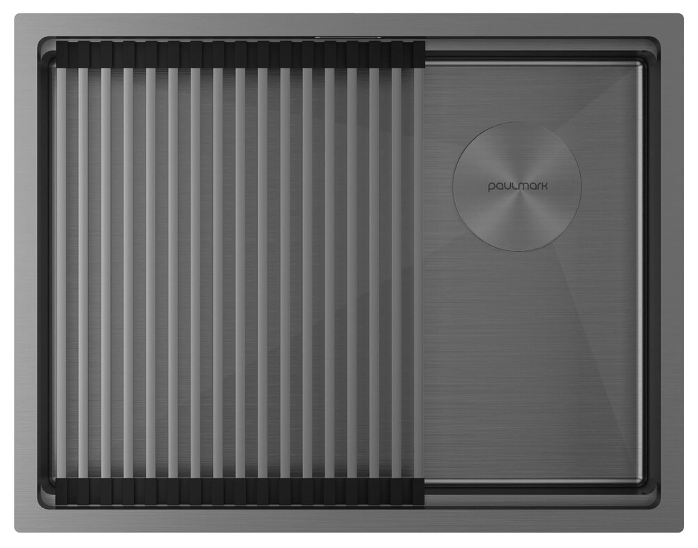 Детальное фото товара: Paulmark NEXT-PRO 58 UNI, мойка, нержавеющая сталь, вороненая сталь