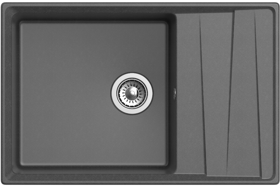 GranFest LEVEL GF-LV-760L, мойка, мрамор, графит Фото товара: GranFest LEVEL GF-LV-760L, мойка, мрамор, графит
