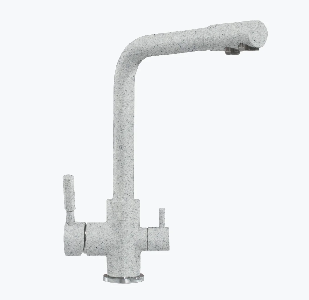 Фото товара: Polygran Высокий Дуо, смеситель, светло-серый 314