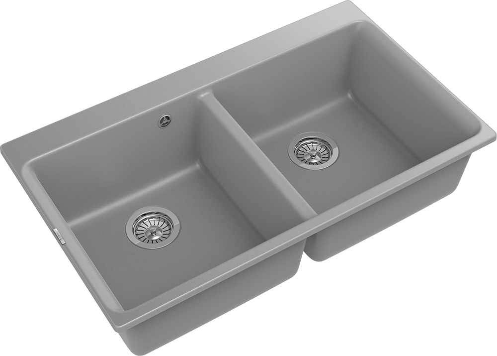 Детальное фото товара: Rivelato AXEL X-90-2D grigio metallizza, мойка, гранит, серый металлик