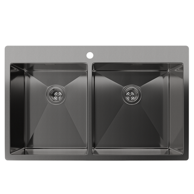 Фото товара: Rivelato RINOX 8050 В2 PVD black, мойка, нержавеющая сталь, черный