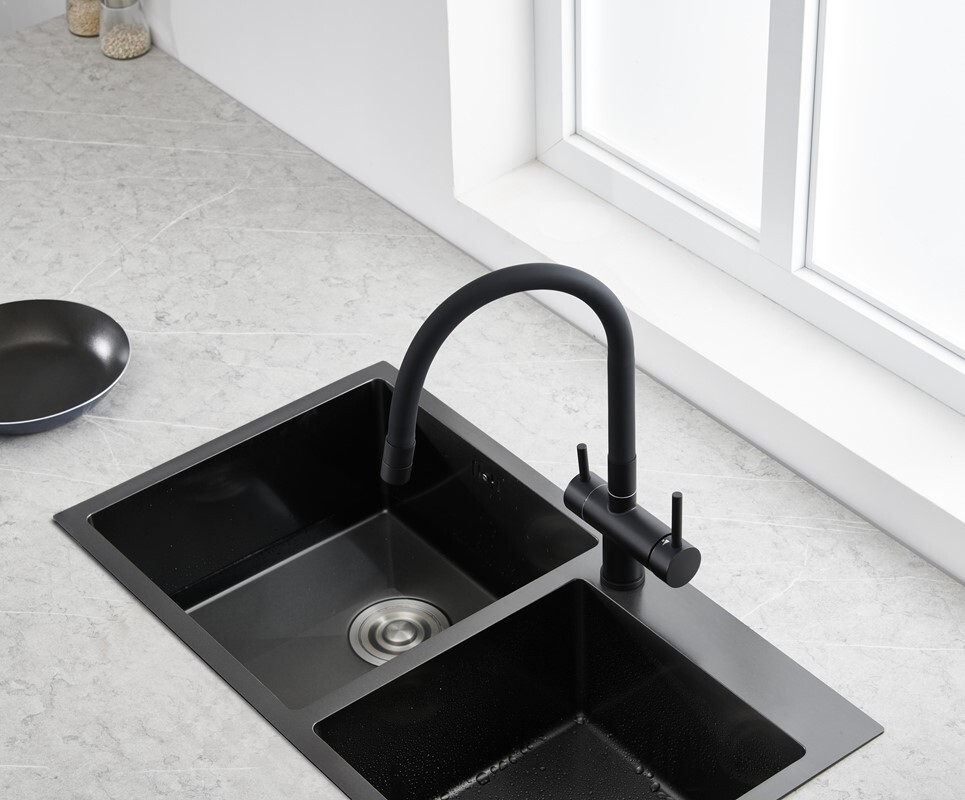 Детальное фото товара: Emar EC-3015 Black, смеситель, черный