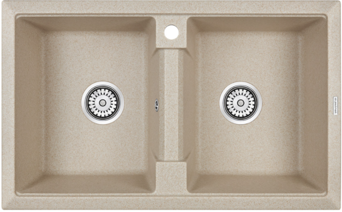 Детальное фото товара: Paulmark TANDEM 80/2, мойка, гранит, бежевый