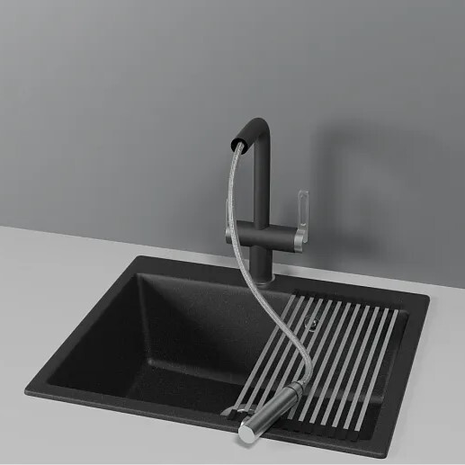 Детальное фото товара: GRANULA 8170 смеситель, гранит, черный