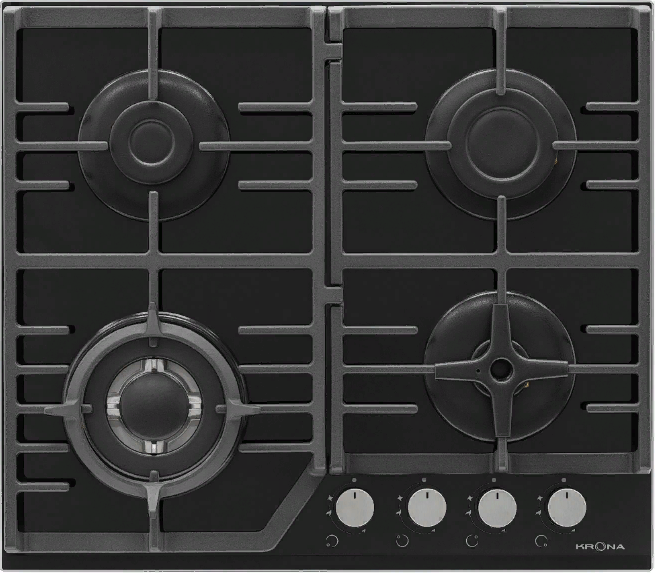 Фото товара: Krona CORNIOLA 60 BL газовая поверхность
