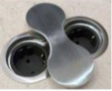 Фото товара: SFL BP8-2 блок встраиваемый 2 эл. розетки, нержавеющая сталь