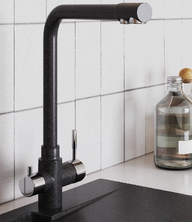 Детальное фото товара: Polygran Вега, смеситель, черный №16