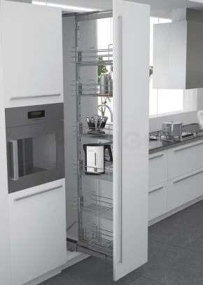 Фото товара: Sige Frontfix-A колонна выдвижная с 5-ю сетчатыми корзинами для высокого шкафа шириной 300 мм