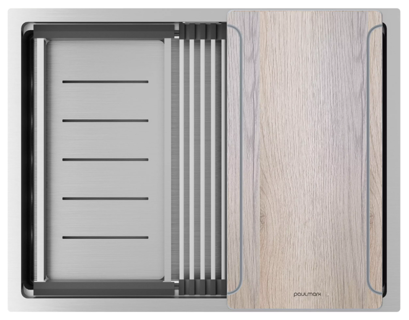 Детальное фото товара: Paulmark NEXT-MULTI SINK 58-L UNI, мойка, нержавеющая сталь брашированная