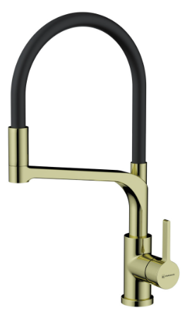 Фото товара: Omoikiri Sinto 2 Plus-SB-LG-BL, смеситель, светлое золото/черный