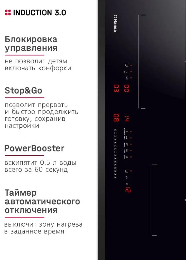 Детальное фото товара: Hansa BHI67116 индукционная поверхность