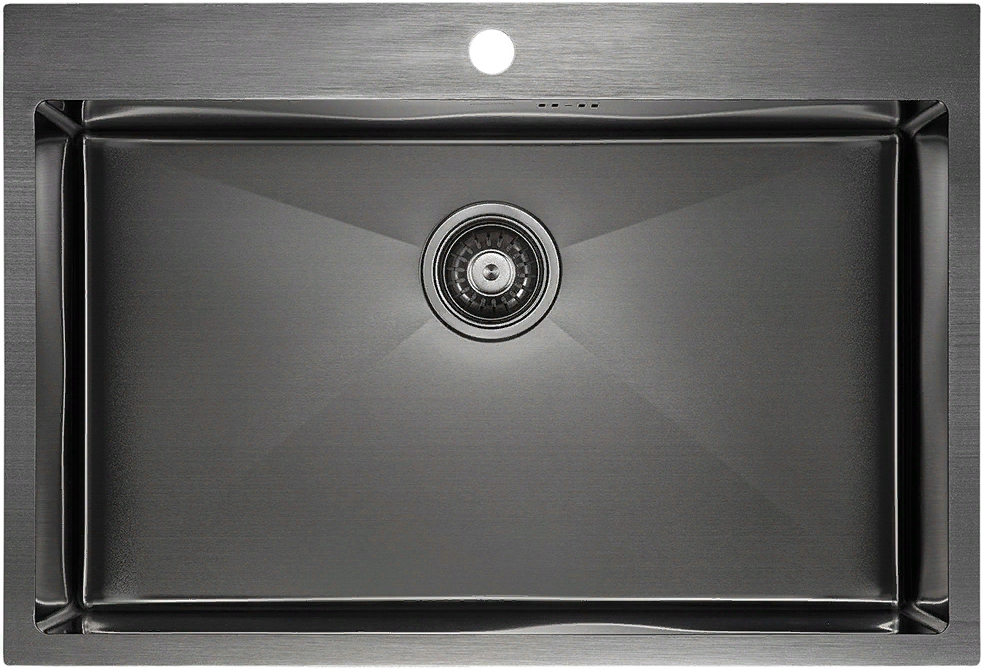 Фото товара: Paulmark KRONER 75, мойка, нержавеющая сталь, вороненая сталь 