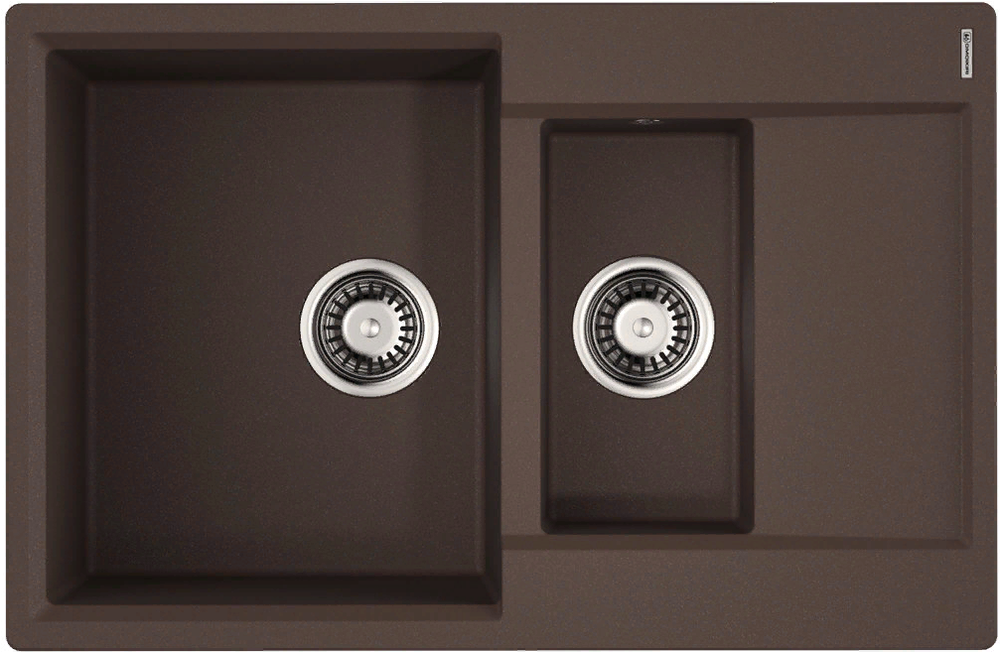Omoikiri Daisen 78-2T-DC, мойка, гранит, темный шоколад Фото товара: Omoikiri Daisen 78-2T-DC, мойка, гранит, темный шоколад