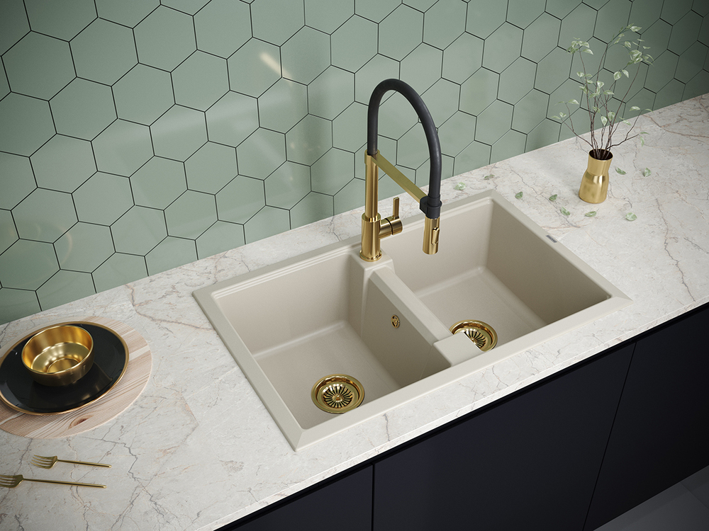 Детальное фото товара: Paulmark TANDEM 80/2, мойка, гранит, бежевый