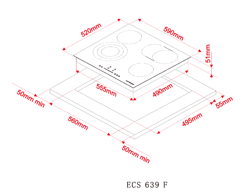 Детальное фото товара: Kuppersberg ECS 639 F стеклокерамическая поверхность