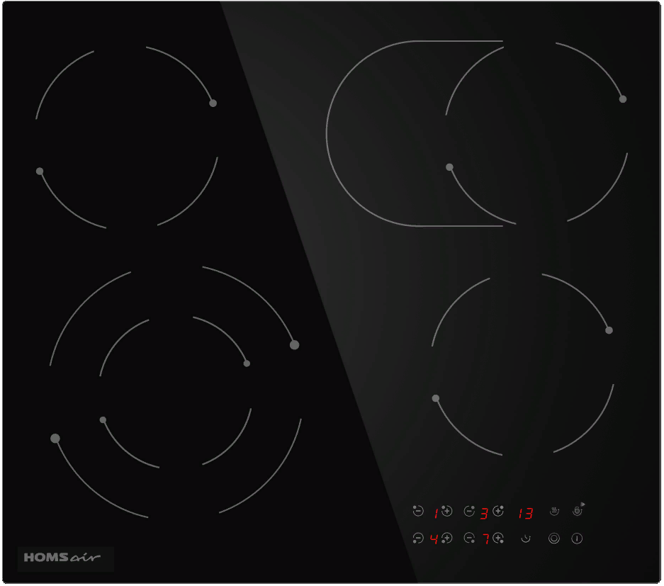 Фото товара: HOMSair HVС64SMDBK стеклокерамическая поверхность