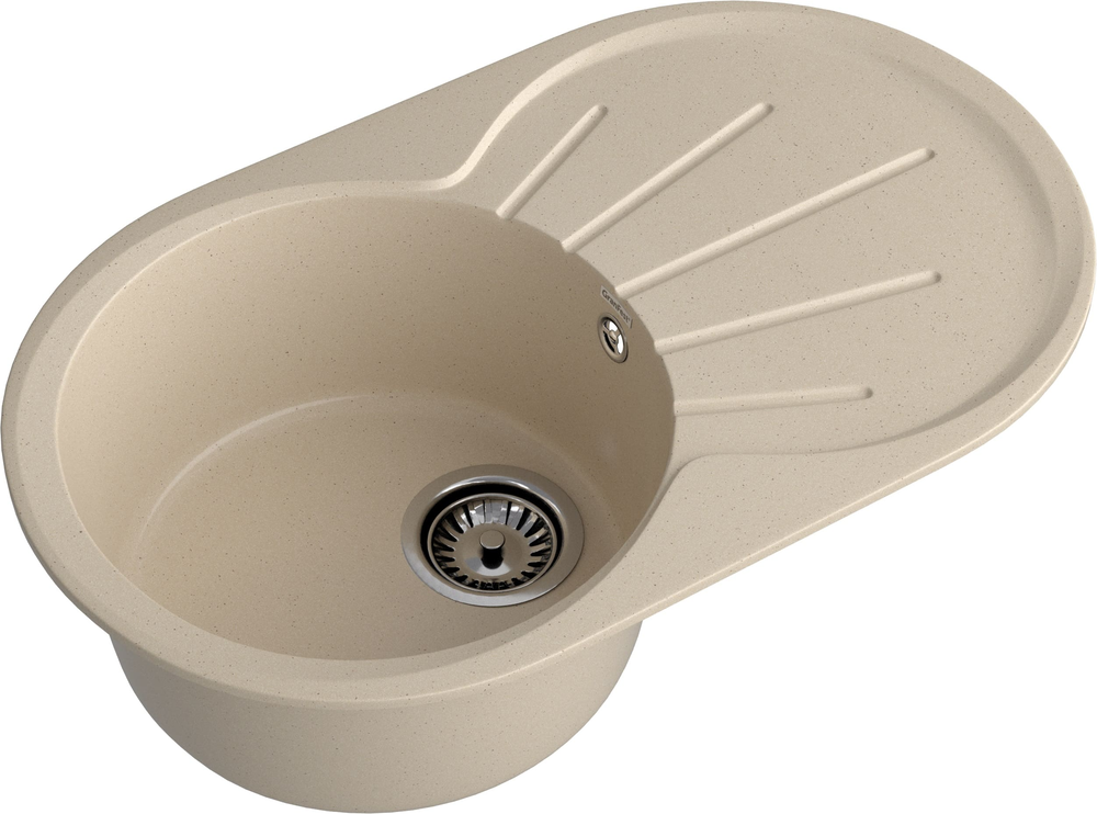 GranFest RONDO GF-R-750 L, мойка, мрамор, кашемир Детальное фото товара: GranFest RONDO GF-R-750 L, мойка, мрамор, кашемир