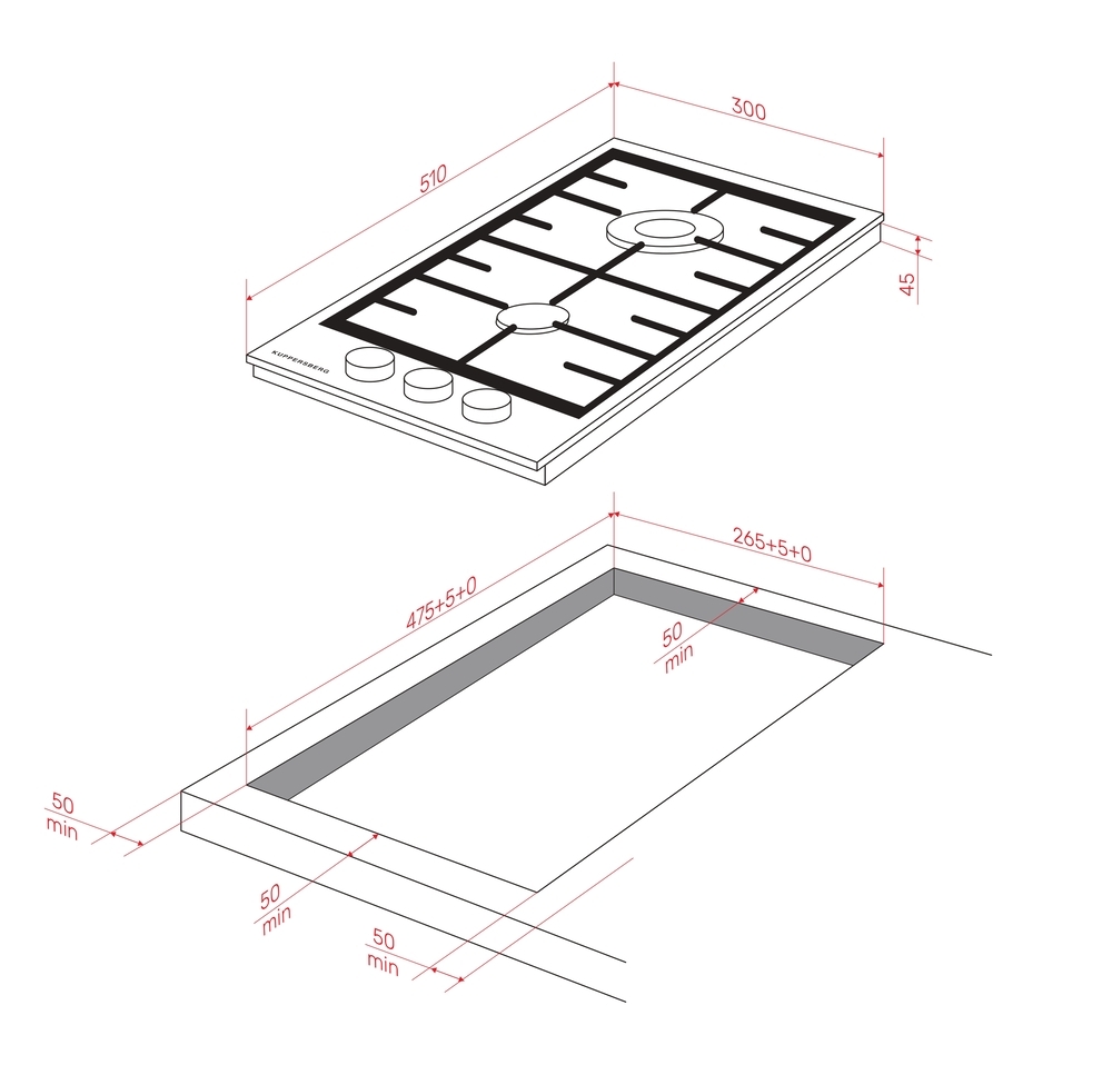 Детальное фото товара: Kuppersberg FS 36 X газовая поверхность