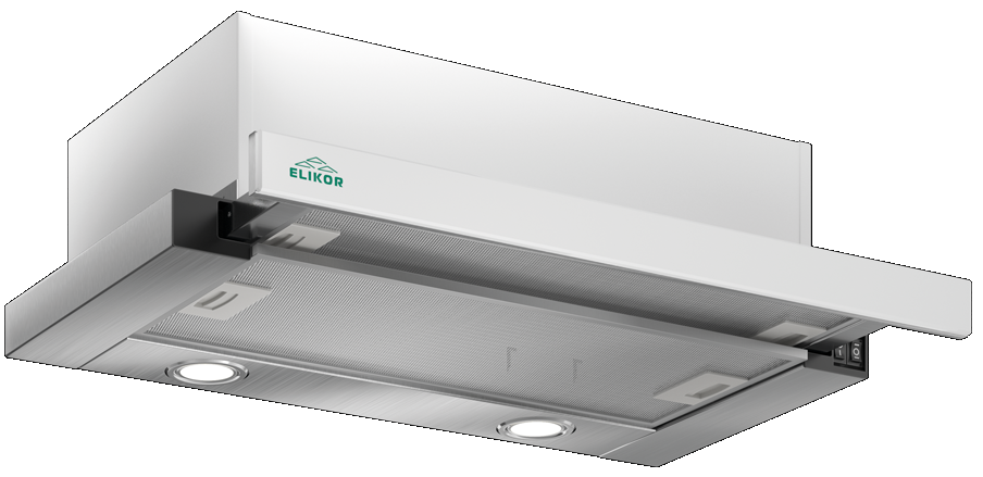 Фото товара: Elikor Интегра GLASS 60Н-400-В2Д нерж/стекло белое