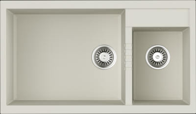 Фото товара: Omoikiri Tedori 86-2-LB-WH, мойка, гранит, белый